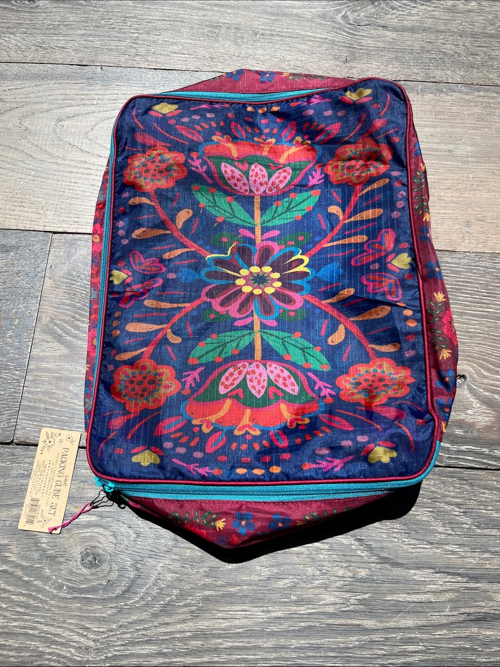 New Natural Life Packing Cube Floral Set 4 Travel Organizer Pouch Bags Zippered